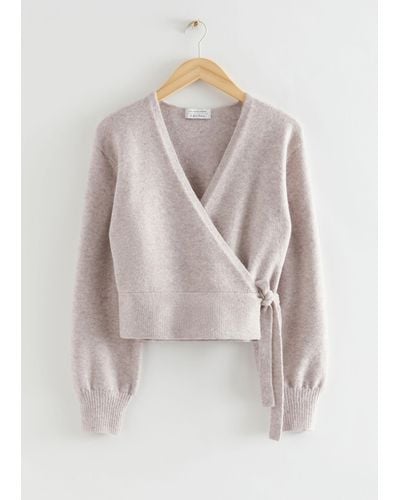 & Other Stories Wrap Sweater - White