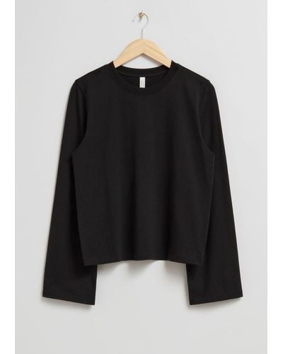 & Other Stories Relaxed Jersey Top - Black