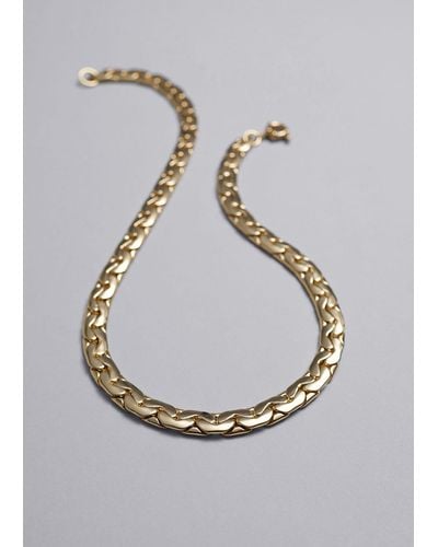 & Other Stories Curb-chain Necklace - Grey