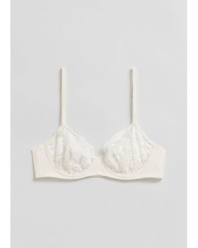 & Other Stories Underwire Poppy Lace Bra - White