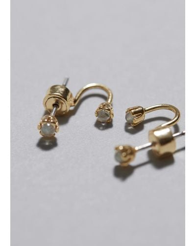 & Other Stories Double Gemstone Earrings - Metallic
