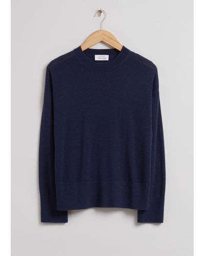 & Other Stories Straight-fit Crewneck Sweater - Blue