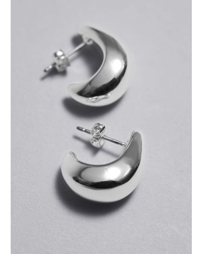 & Other Stories Curved Earrings - Gray