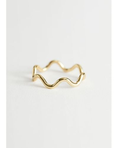 & Other Stories Delicate Wave Ring - White