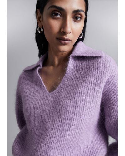 & Other Stories Mohair Knit Jumper - Purple