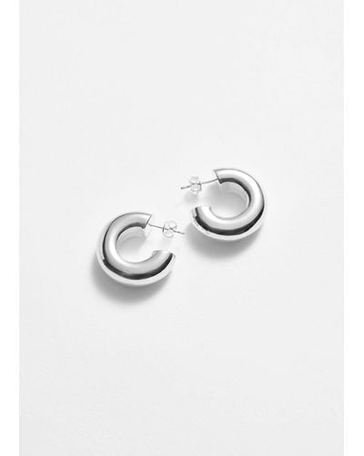 & Other Stories Sleek Hoop Earrings - Metallic