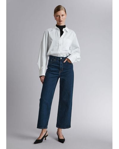 & Other Stories Wide Cropped Jeans - Blue