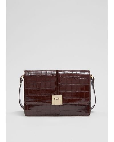 & Other Stories Croco Leather Bag - Brown
