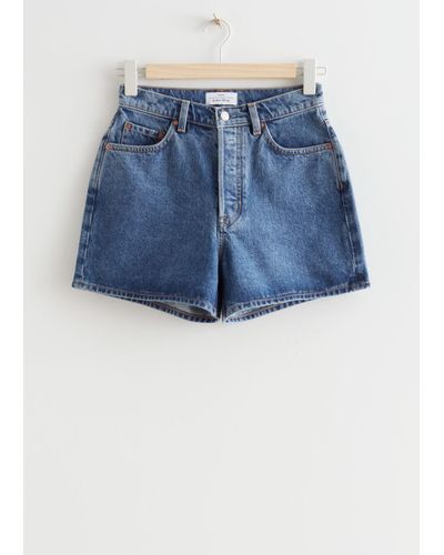 & Other Stories High-waist Denim Shorts - Blue