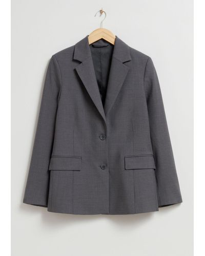 & Other Stories Single-breasted Blazer - Gray