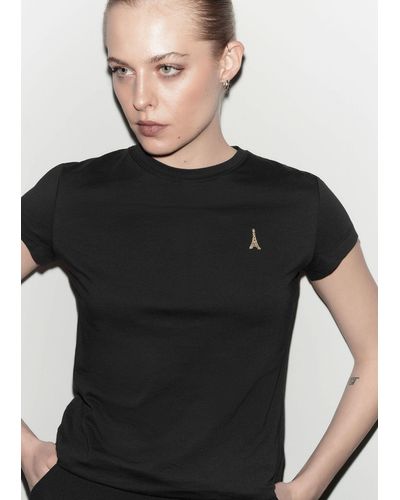 & Other Stories Embroidered T-shirt - Black