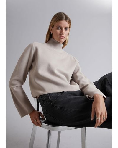 & Other Stories Boxy Turtleneck Knit Sweater - Grey