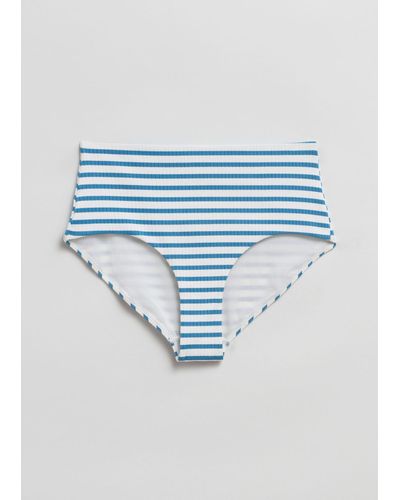 & Other Stories Ribbed Bikini Bottoms - Blue
