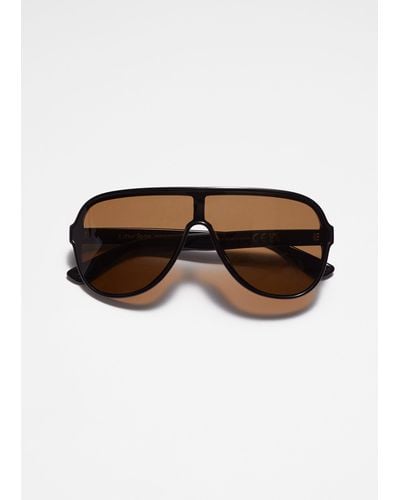 & Other Stories Aviator Style Sunglasses - Black