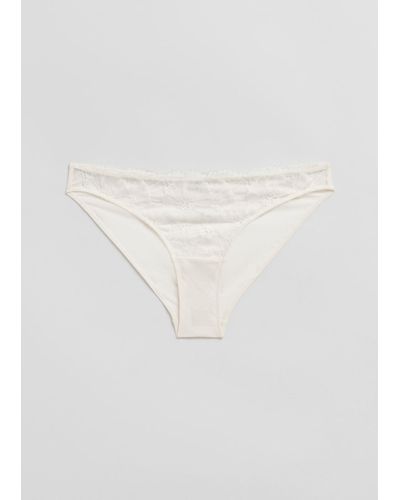 & Other Stories Poppy Lace Briefs - White