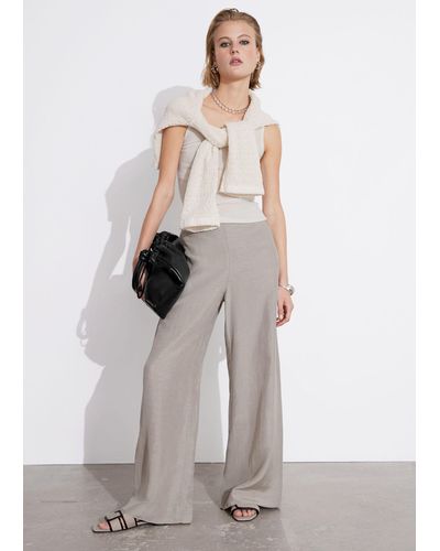 & Other Stories Wide Trousers - White