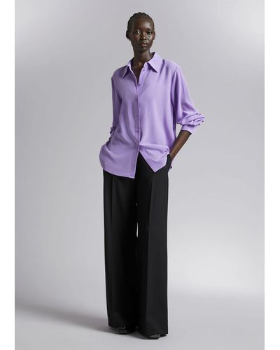 & Other Stories Mulberry Silk Shirt - Purple
