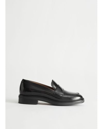 & Other Stories Leather Penny Loafers - White