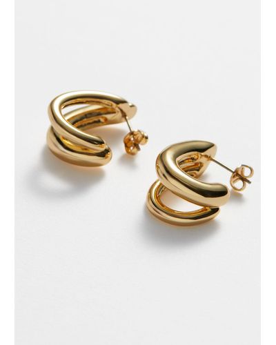 & Other Stories Small Double Hoops - Metallic