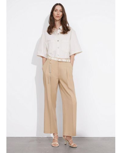& Other Stories Tailored High Waist Pants - Gray