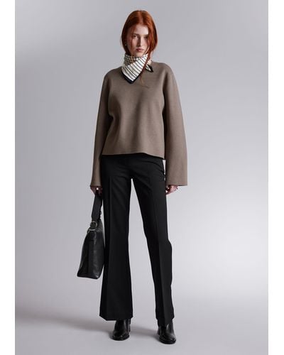 & Other Stories Wide-sleeve Knit Jumper - Brown