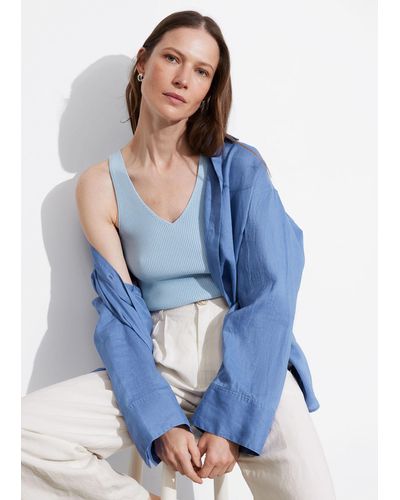 & Other Stories Rib-knit Top - Blue