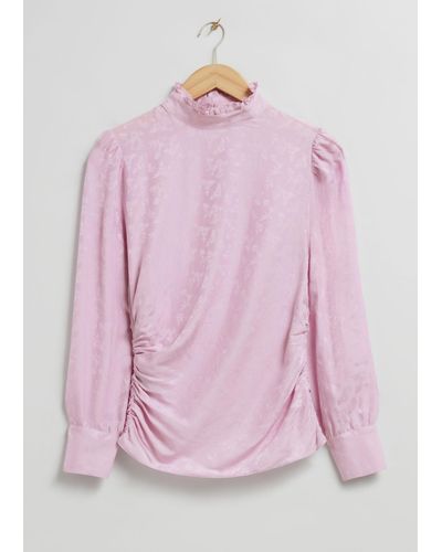 & Other Stories Draped Blouse - Pink
