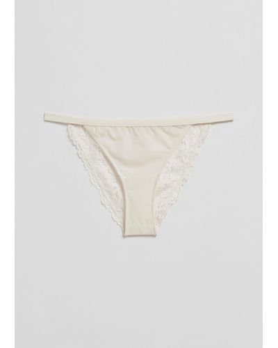 & Other Stories Scalloped Lace Mini Briefs - Natural