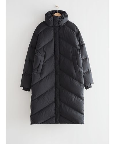 & Other Stories Oversized Down Puffer Coat - Black