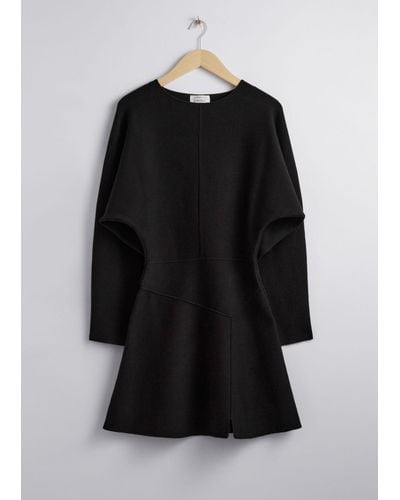 & Other Stories Dolman Sleeve Mini Dress - Black