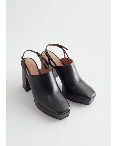& Other Stories Platform Loafer Court Shoes - Black