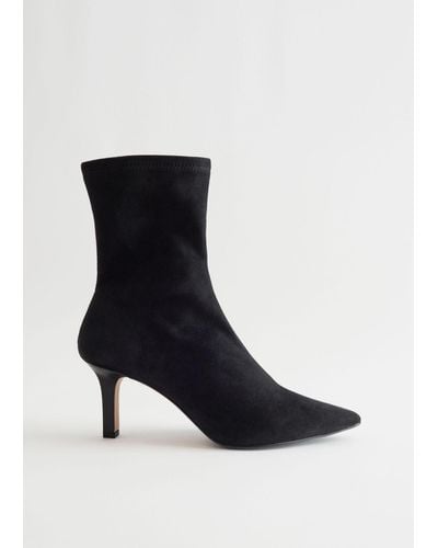 & Other Stories Pointy Sock Boots - Black