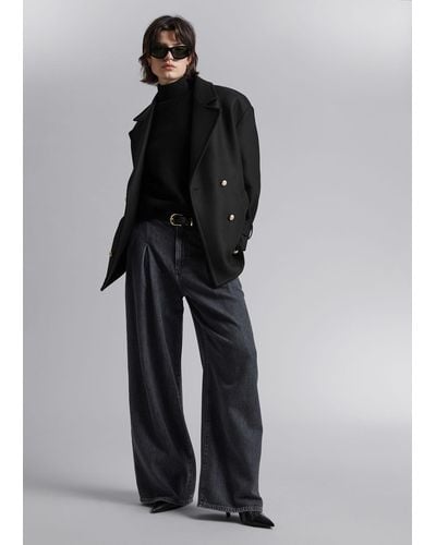 & Other Stories Oversized Peacoat - Black