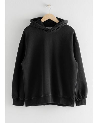 & Other Stories Oversized Hooded Boxy Sweatshirt - Black