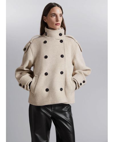 & Other Stories Double-breasted Wool Jacket - Natural