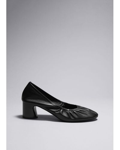 & Other Stories Soft Leather Pumps - Grey