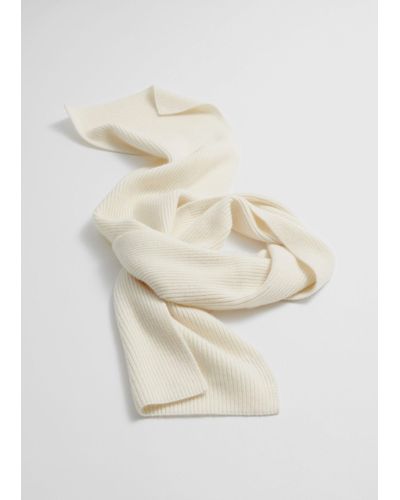 & Other Stories Cashmere Knit Scarf - Natural