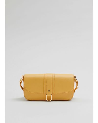 & Other Stories Leather Crossbody Bag - Yellow