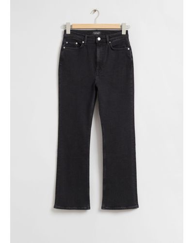 & Other Stories Wide Leg Cropped Jeans - Black