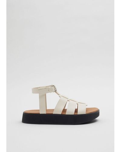 & Other Stories Fisherman Leather Sandals - White
