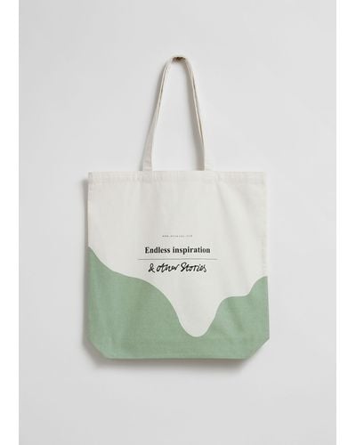 & Other Stories Cotton Canvas Tote - Green