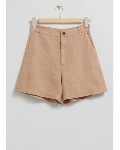 & Other Stories Linen Shorts - Natural