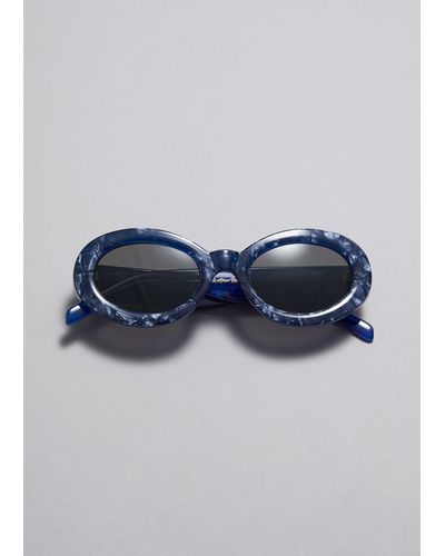 & Other Stories Ovale Sonnenbrille - Blau