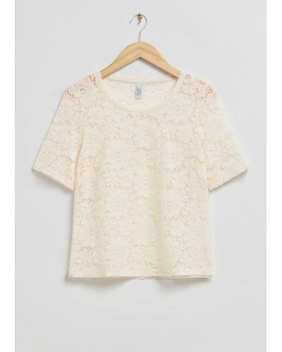 & Other Stories Floral Lace Top - Natural