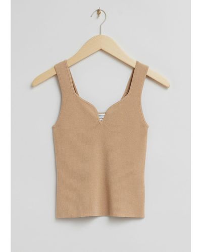 & Other Stories Sweetheart-neck Tank Top - Natural