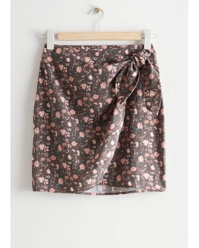 & Other Stories Printed Mini Wrap Skirt - Multicolour