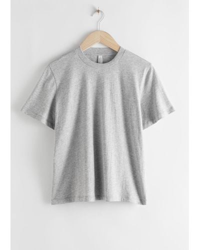 & Other Stories Wide Sleeve Crewneck T-shirt - Grey