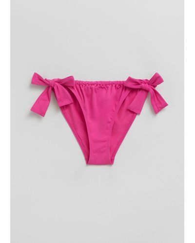 & Other Stories Bow-detail Bikini Bottoms - Pink