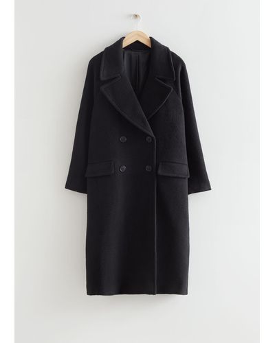 & Other Stories Long Pea Coat - Black