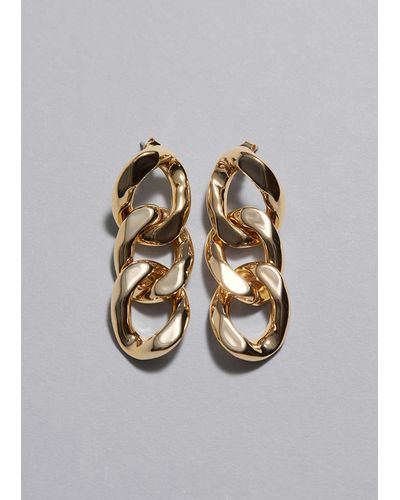 & Other Stories Chunky Drop Chain Earrings - White